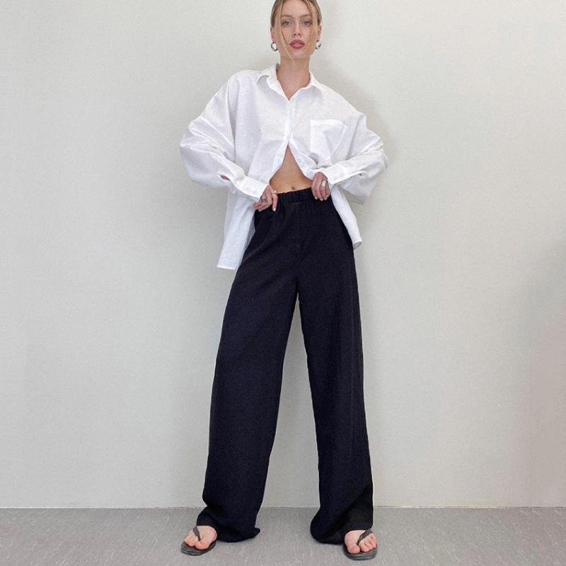 Women' Two Piece Pants Women Autumn' Cotton Linen Shirt Black Wide Leg High Waist Pant Set Fashion Female Trousers Sets 2 Pieces, White
Women' Two Piece Pants Women Autumn' Cotton Linen Shirt Black Wide Leg High Waist Pant Set Fashion Female Trousers Sets 2 Pieces, White