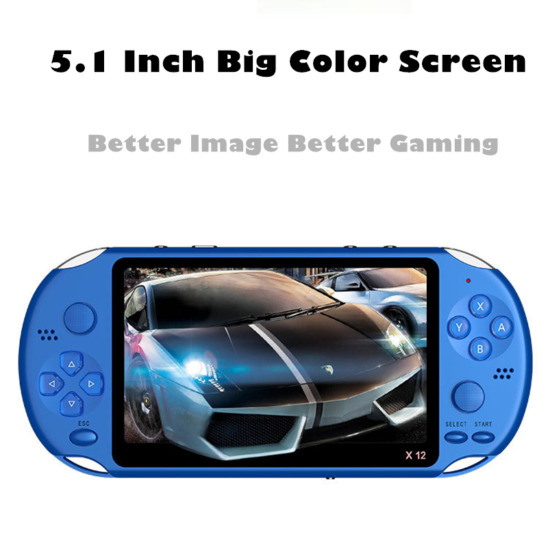 Newest 5.1 inch Handheld Portable Game Console Dual Joystick 8GB preloaded 1000 free games support TV Out video game machine 210317