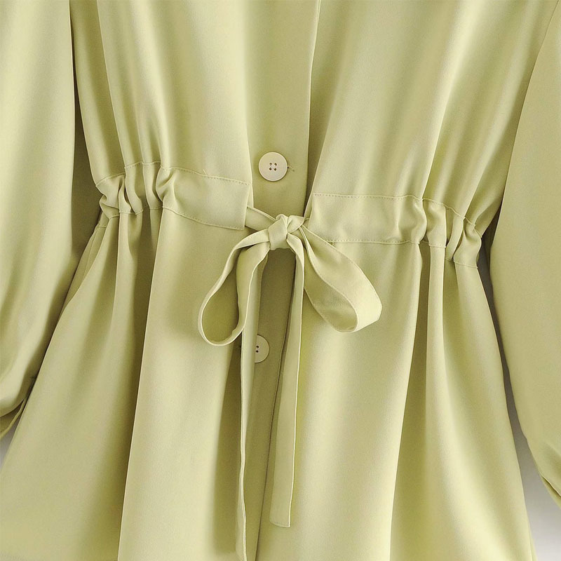 Korean Version Draw Back Belted Loose and Thin Single-breasted Chic Female Jacket Harajuku Simplicity Fashion Women's Coat 210507