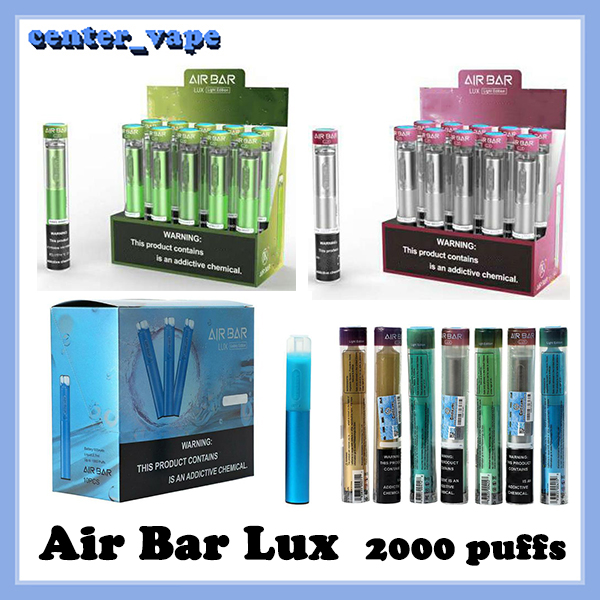 Air Bar Lux Disposable Vape Pen E Cigarette Device With 500mAh Battery 2.7ml Pods 1000 Puffs Dab Airbar Kit VS Puff XXL High Quality
Air Bar Lux Disposable Vape Pen E Cigarette Device With 500mAh Battery 2.7ml Pods 1000 Puffs Dab Airbar Kit VS Puff XXL High Quality