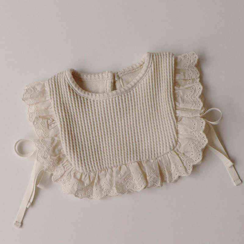 Baby Girl Lace Princess Bibs Boy Saliva Towel Spring Toddlers Kids Clothes Accessories Solid Color Infants Thicken Vest 211117