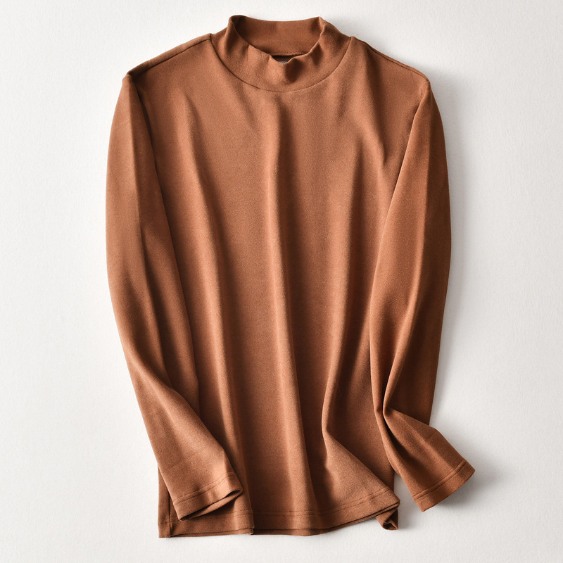 Casual Men Long Sleeve T-shirt Top Autumn Solid Color Turtleneck Cotton Comfort T-shirt Bottoming Top Tee Shirt homme 210515