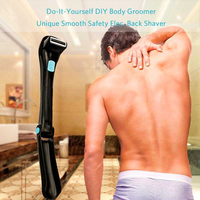 Men Shaving 180 Degrees Foldable Electric Back Hair Shaver Battery Manual Long Handle Hair Remover P0824