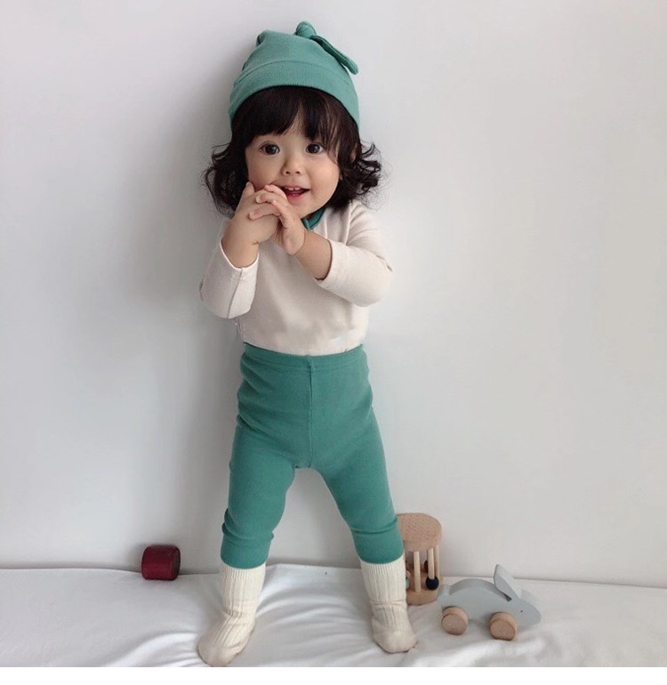 Spring Autumn baby girls pure cotton 3pcs sets infant kids long sleeve bodysuit or T shirt pants and hat boys clothes set 210508