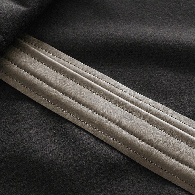 Army Green Color Shirt Dress Women Long Sleeve Pu Leather Pleated Split Office Knee Length Autumn Spring 210515