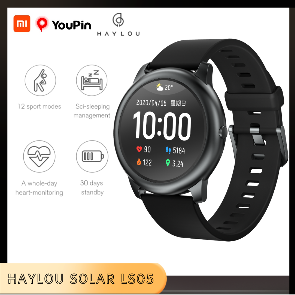 Xiaomi Youpin Haylou Solar LS05 Smart Watch Men Woman Smartwatch Waterproof Heart Rate Sleep Monitor For IOS Android Globalg
Xiaomi Youpin Haylou Solar LS05 Smart Watch Men Woman Smartwatch Waterproof Heart Rate Sleep Monitor For IOS Android Globalg