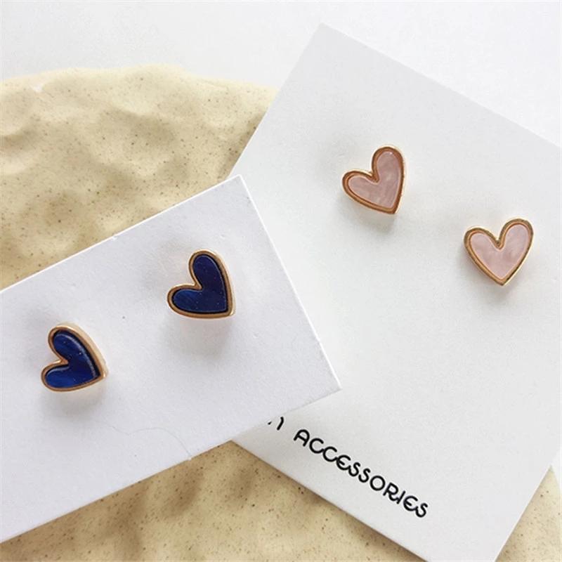 Stud Temperament Women Blue Pink Heart Earrings 2021 Trend Jewelry Gift, Golden;silver
Stud Temperament Women Blue Pink Heart Earrings 2021 Trend Jewelry Gift, Golden;silver