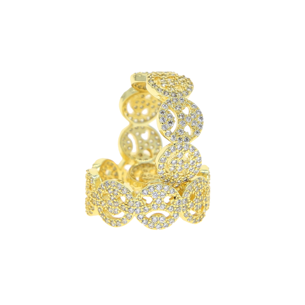 New arrived face ring with cubic zircon stones paved band rings for women lady girl smile happy finger rings jewelry drop ship
