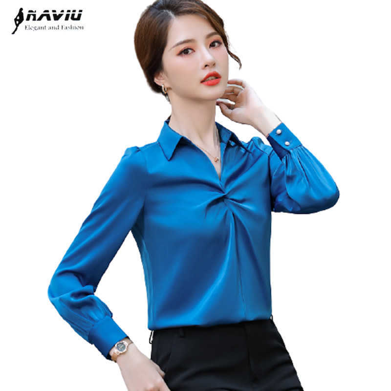 Blue Chiffon Shirt Women Fashio Casual Temperament Spring Satin Desige Long Sleeve Blouses Office Ladies Work Tops 210604, White
Blue Chiffon Shirt Women Fashio Casual Temperament Spring Satin Desige Long Sleeve Blouses Office Ladies Work Tops 210604, White