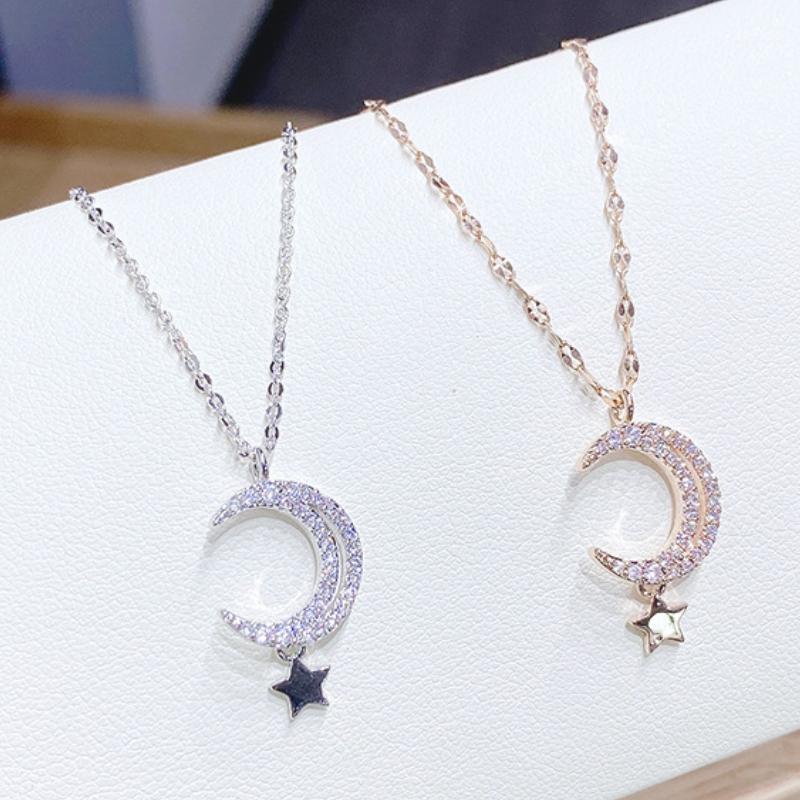 Chains BOTU Simplicity Stars Necklace Women's Titanium Steel Material Diamond Gold Moon Zircon 2021 Fashion Jewelry
Chains BOTU Simplicity Stars Necklace Women's Titanium Steel Material Diamond Gold Moon Zircon 2021 Fashion Jewelry