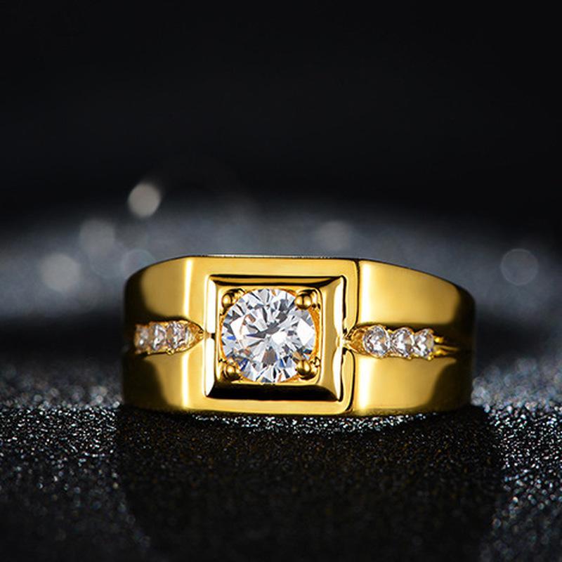 Cluster Rings Luxury 24K Gold Ring For Men Gentleman Diamond Zircon Engagement Wedding Party Open Resizable Yellow Finger
Cluster Rings Luxury 24K Gold Ring For Men Gentleman Diamond Zircon Engagement Wedding Party Open Resizable Yellow Finger