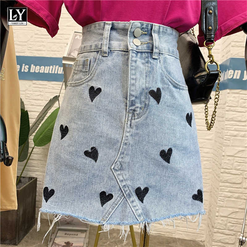 LY VAREY LIN Summer Women High Waist Denim Skirts Casual Embroidery Button Light Blue Jeans Sweet Slim Pockets Skirt 210526
LY VAREY LIN Summer Women High Waist Denim Skirts Casual Embroidery Button Light Blue Jeans Sweet Slim Pockets Skirt 210526