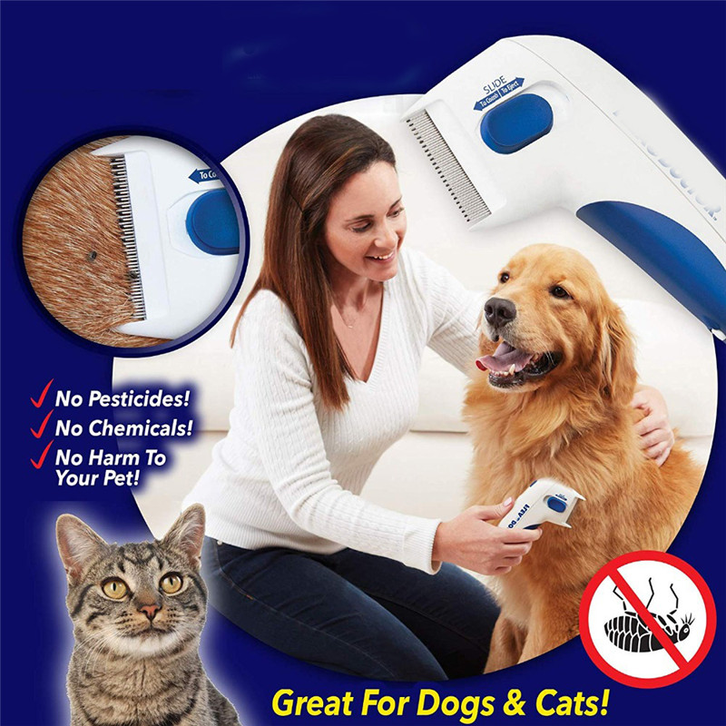 Pet Electric Flea Comb Cat Dog Comb Fleas Tick Grooming Removal Tools Cats Automatic Kill Lice Electric Head Brush Pets Products275747453
