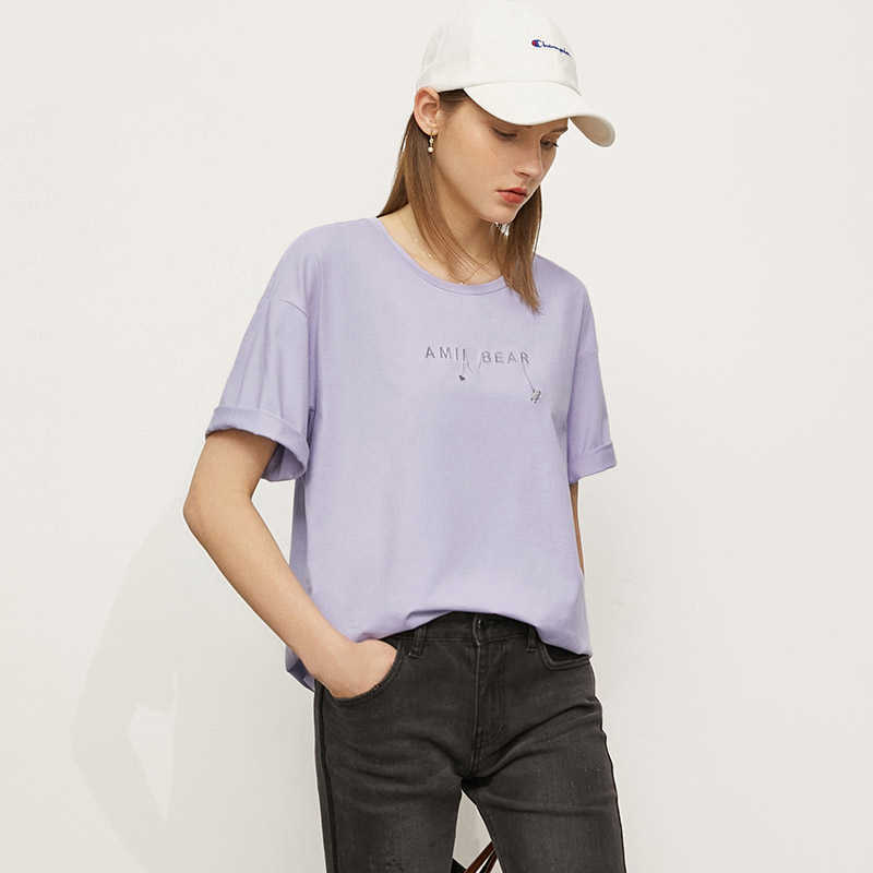 Minimalism Summer Fashion Tshirt For Women Streetwear Letter Printed Oneck Loose Women's Tops 12120263 210527