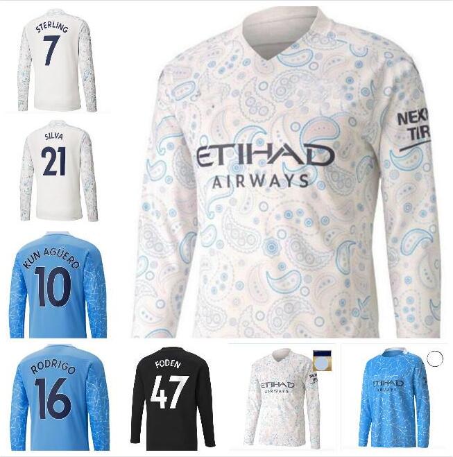 2021 Long sleeve Man City soccer jersey #10 KUN AGUERO #17 DE BRUYNE 20-21 Men home shirt #9 G.JESUS Customized football uniform, White
2021 Long sleeve Man City soccer jersey #10 KUN AGUERO #17 DE BRUYNE 20-21 Men home shirt #9 G.JESUS Customized football uniform, White