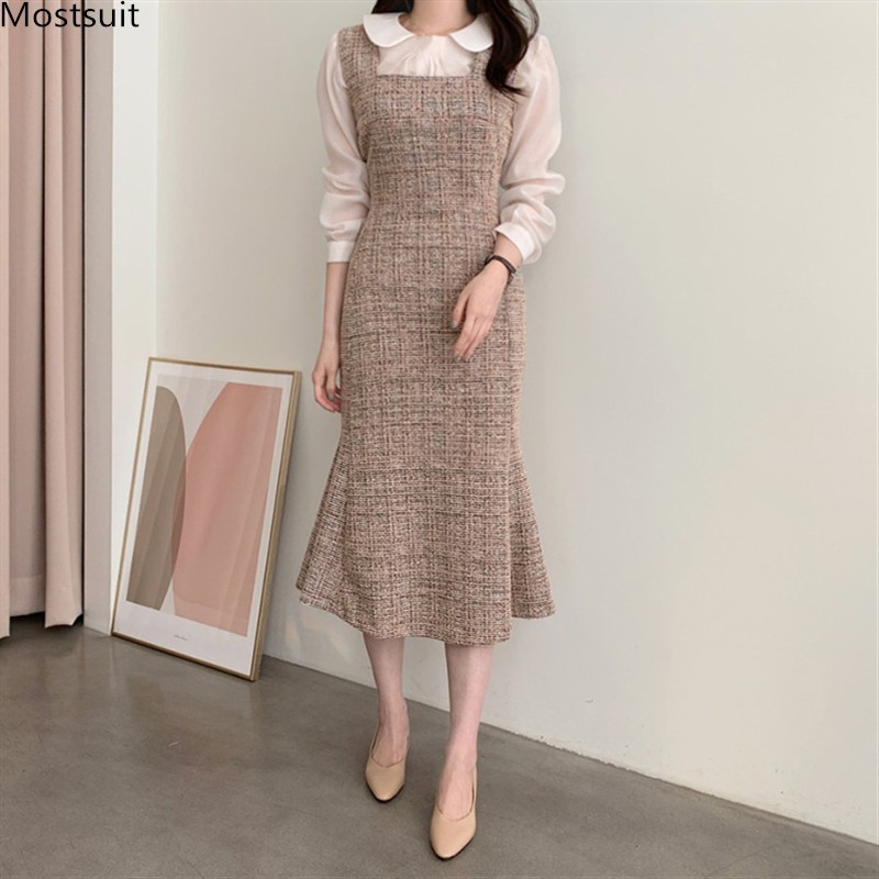 Autumn Winter Women Vintage Long Woolen Dress Korean Suspender Strap Square Collar Slim Tunic Ladies Elegant 210518, Black
Autumn Winter Women Vintage Long Woolen Dress Korean Suspender Strap Square Collar Slim Tunic Ladies Elegant 210518, Black