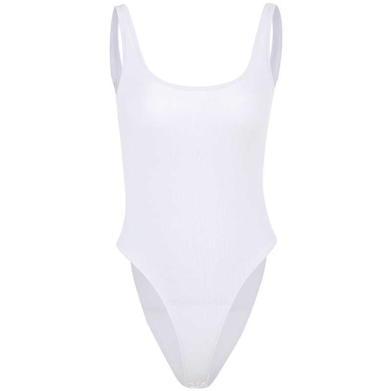 White Strappy Bodysuit Sexy Backless Ribbed Romper string femme sexy Sleeveless Tank Top gloved bodysuit Body Female 210607