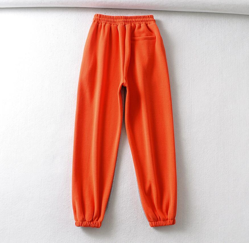 Spring Adjust Drawstring Waist Sports Pants Women Contrast Color Casual Trousers Joggers Streetwear Leisure 210429