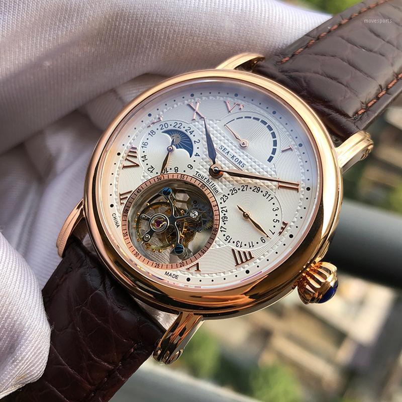 Orologio Uomo Mechanical Moon Phase Watch Men Tourbillon Seagull ST8007 Movement With Power Indicator Sapphire Crystal Wristwatches
Orologio Uomo Mechanical Moon Phase Watch Men Tourbillon Seagull ST8007 Movement With Power Indicator Sapphire Crystal Wristwatches