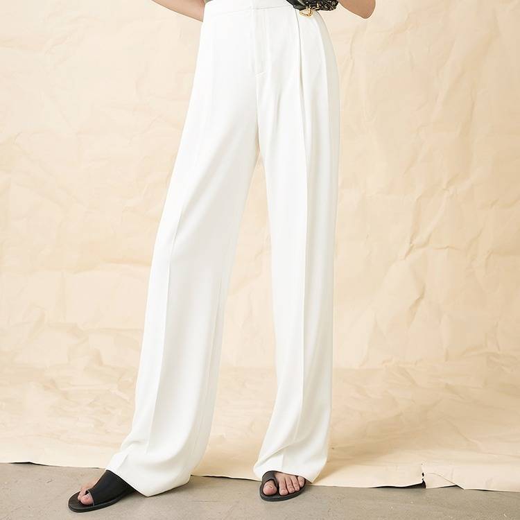 Philosoohy Wonder Casual Solid Pants For Women High Waist Zipper Pocket Big Large Size Long Wide Leg 210510