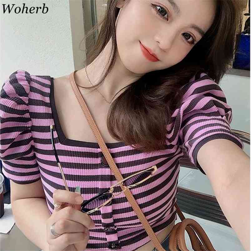 Striped Knitted Women Pullover Sweater Summer Short Sleeve Square Collar Fashion Korean Ladies Jumpers Tops Femme 210519, Blue
Striped Knitted Women Pullover Sweater Summer Short Sleeve Square Collar Fashion Korean Ladies Jumpers Tops Femme 210519, Blue