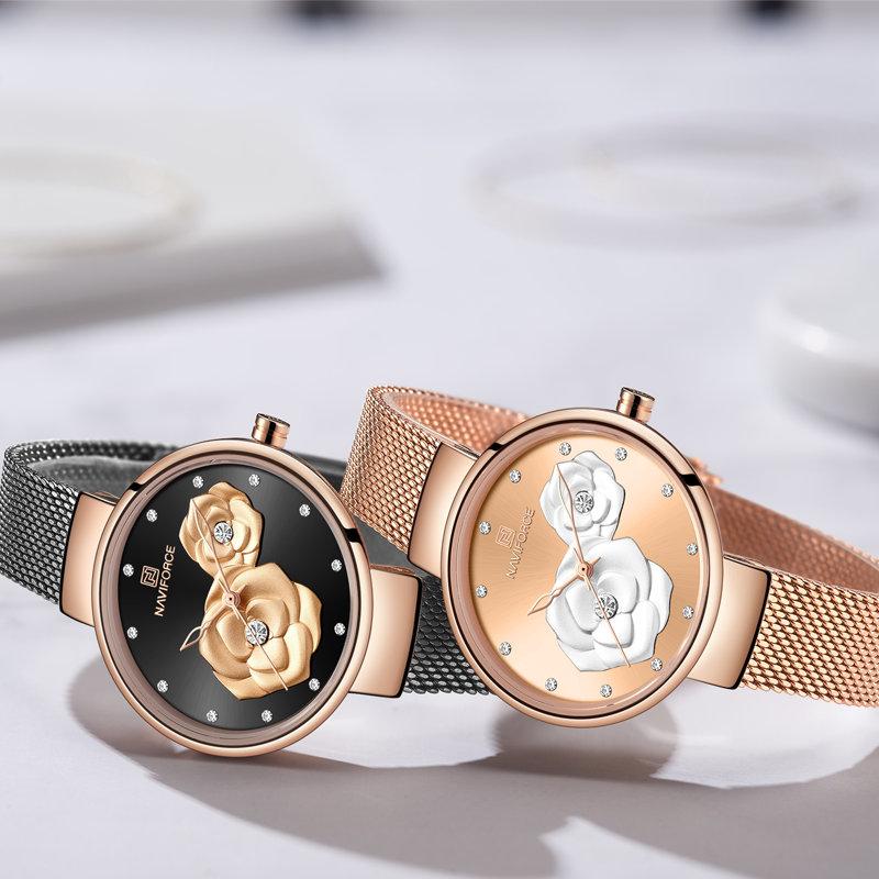Wristwatches NAVIFORCE Elegant Famale Watches Fashion Business Waterproof Stainless Steel With Flower Pattern Ladies Clock Bracelet, Rgws
Wristwatches NAVIFORCE Elegant Famale Watches Fashion Business Waterproof Stainless Steel With Flower Pattern Ladies Clock Bracelet, Rgws