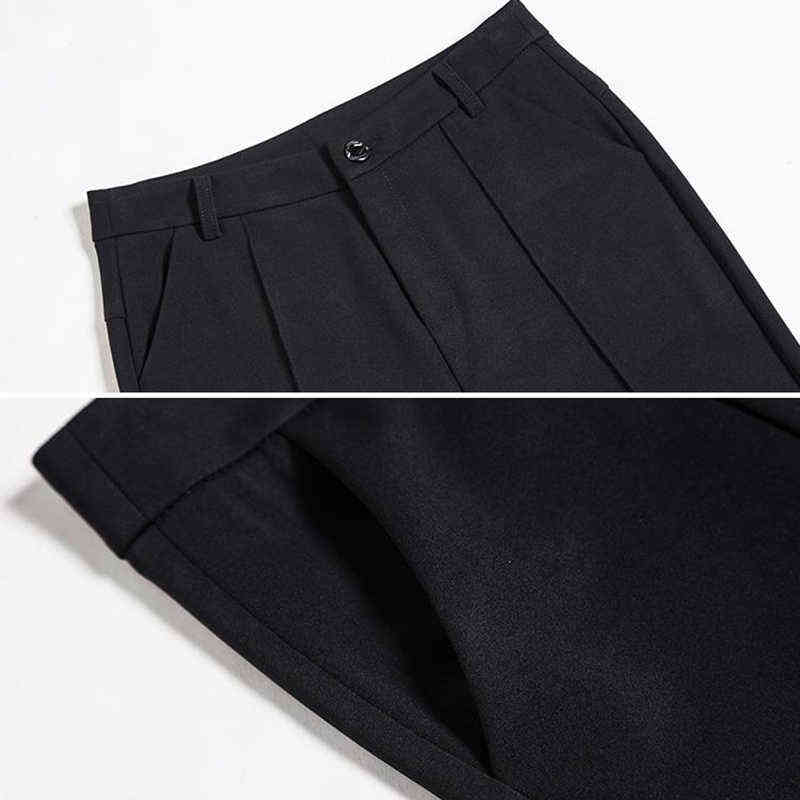 High Elastic Spring Summer Flare Pants Plus Size 3XL Casual Straight Trousers For Women Work Suit Korean Loose Mom 211115