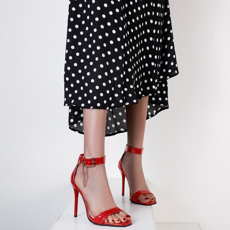 Dress Shoes Straight Line Sandal Lady 2021 Summer Versatile Fairy Style Women's Patent Leather High Thin Heel Large Women Sandals, Black
Dress Shoes Straight Line Sandal Lady 2021 Summer Versatile Fairy Style Women's Patent Leather High Thin Heel Large Women Sandals, Black