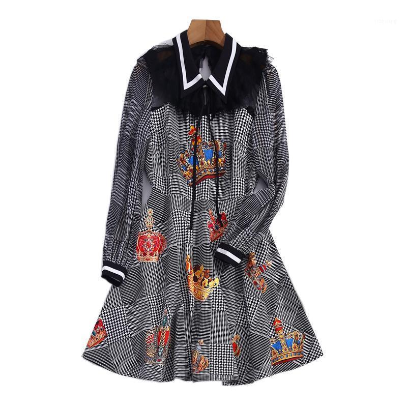 Casual Dresses Fashion Spring Summer Designer Women' Dress Long Sleeve Crown Diamond Beading Plaid Print Vintage Chic Runway A-Line, Multi
Casual Dresses Fashion Spring Summer Designer Women' Dress Long Sleeve Crown Diamond Beading Plaid Print Vintage Chic Runway A-Line, Multi