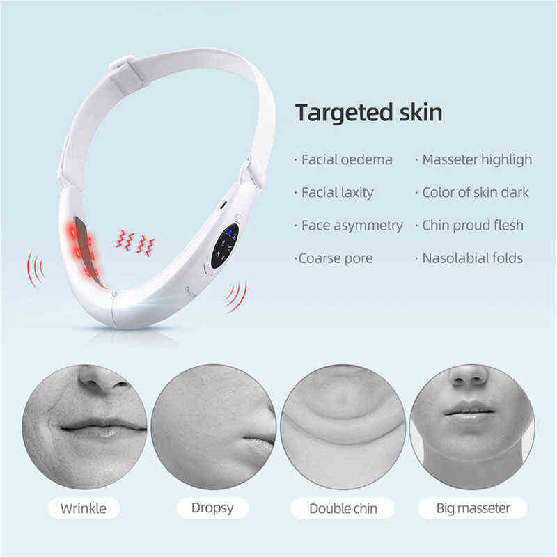 NXY Face Care Devices Ckeyin Micro Current v Shape Face Lifter Electric Lifting Tighten Reduce Double Chin Masseter Facial Slimming Vibration Massager