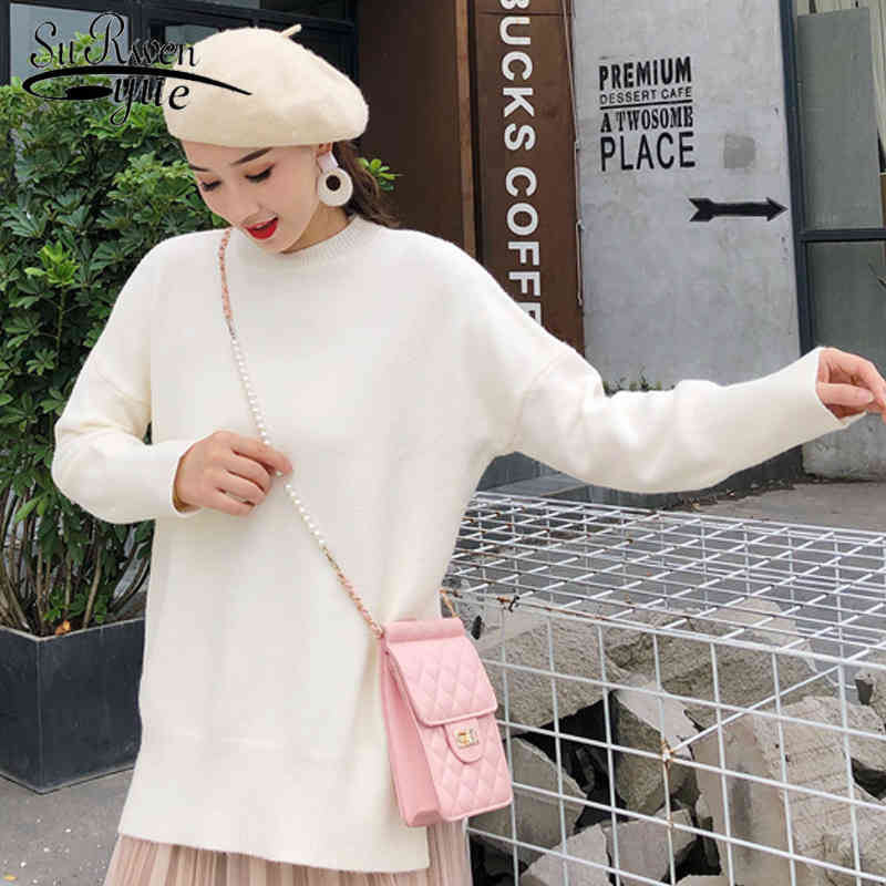 Fashion Autumn Knitted Loose Women Sweater Casual Long Sleeve Soft Bottom Solid O-neck 5200 50 210508