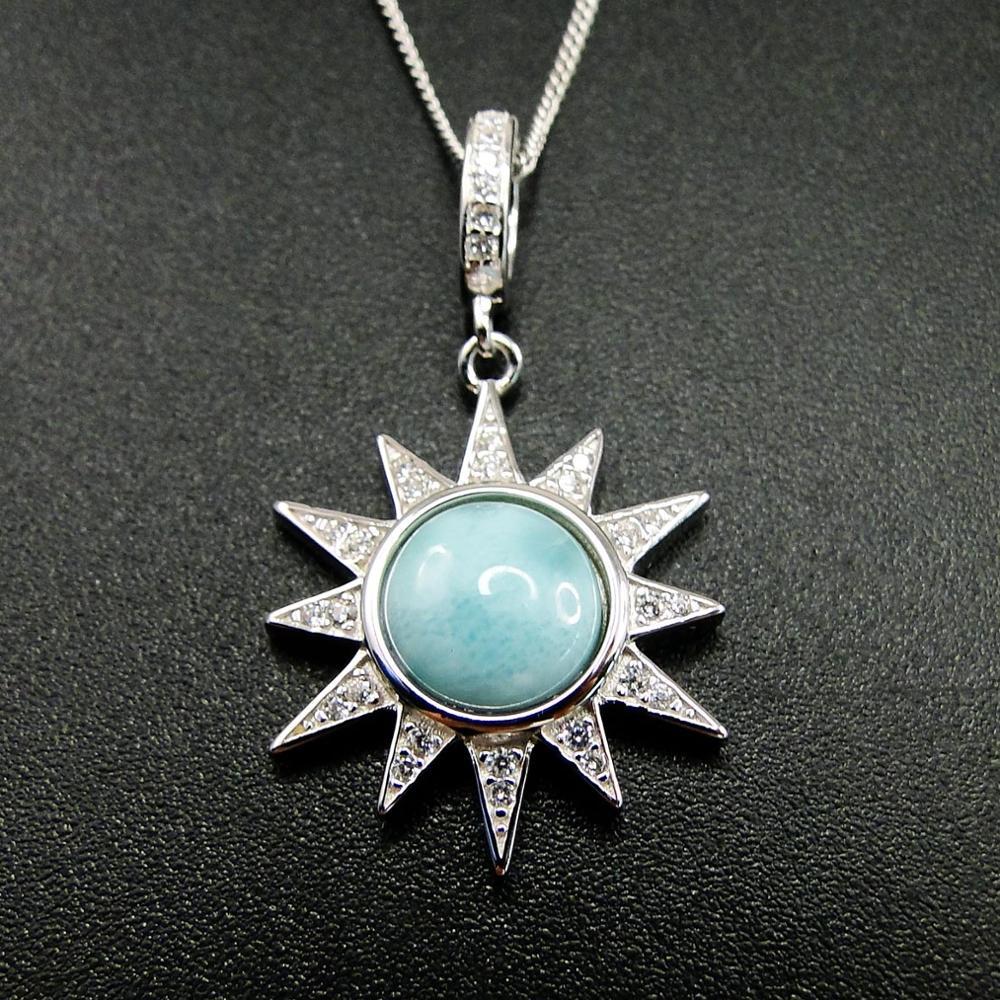 Larimar Jewelry 925 Sterling Silver Jewelry Natural Dominica Larimar Sun Pendant Necklace For Women Gift 210524
Larimar Jewelry 925 Sterling Silver Jewelry Natural Dominica Larimar Sun Pendant Necklace For Women Gift 210524