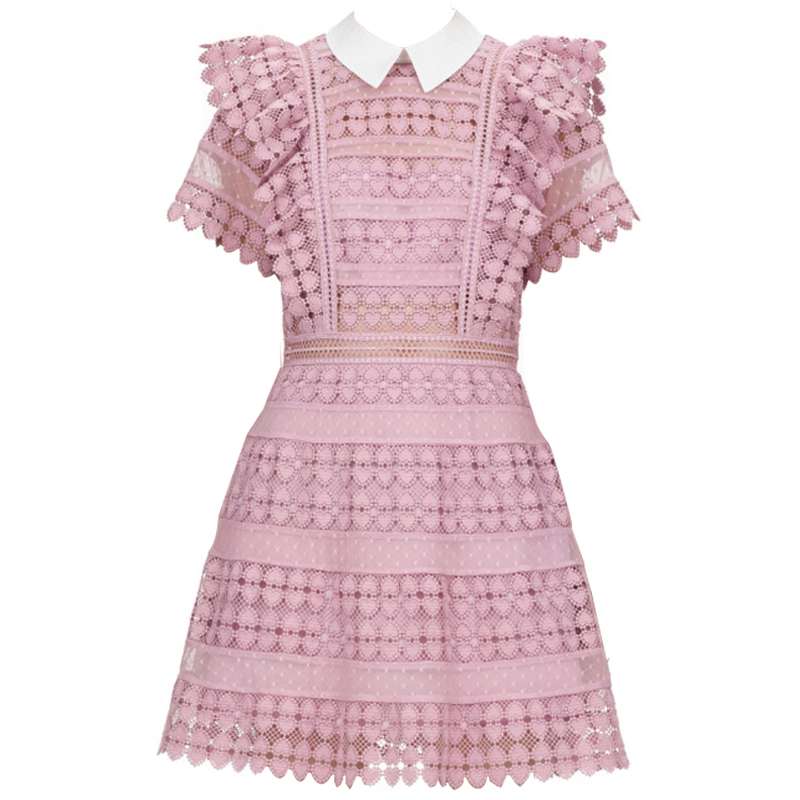 Arrive Summer Fashion Ruffle Lace Mini Dress Women High Quality Self-Portrait Vestidos 210520