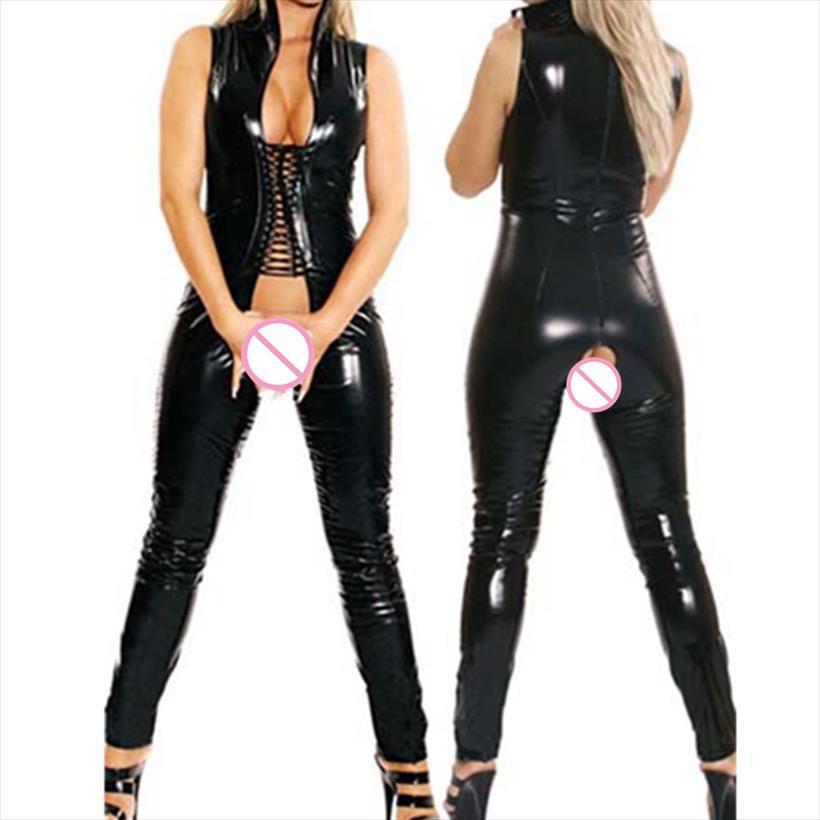 faux leather sleeveless black pvc women romper pu bodysuit open crotch steampunk costume clubwear catsuit m7186, Black;white
faux leather sleeveless black pvc women romper pu bodysuit open crotch steampunk costume clubwear catsuit m7186, Black;white