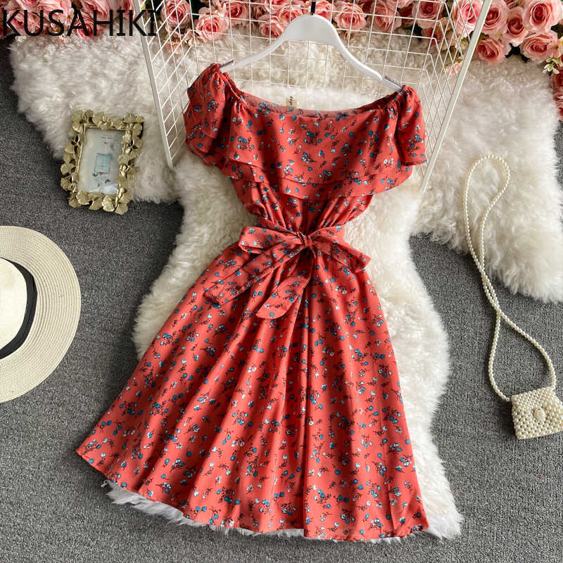 KUSAHIKI Ruffle Slash Neck Strapless Floral Women Dress Bow Bandage Slim Waist Vestidos Seaside Holiday Dresses 6F550 210602, Yellow
KUSAHIKI Ruffle Slash Neck Strapless Floral Women Dress Bow Bandage Slim Waist Vestidos Seaside Holiday Dresses 6F550 210602, Yellow