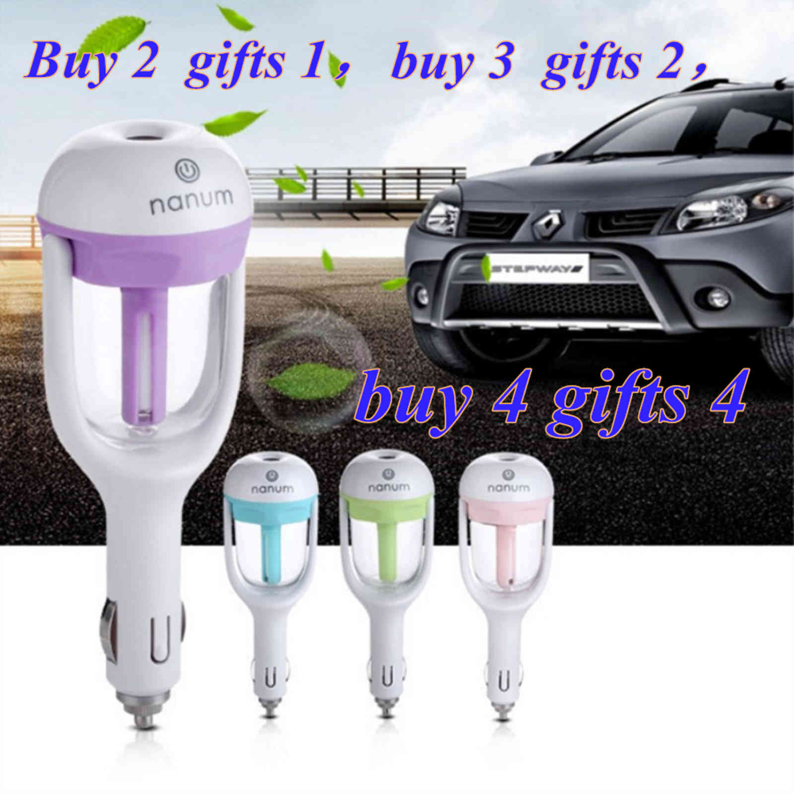 1PCS Car Aromatherapy Air Humidifier car Purifier air freshener Sprayer Water Essential Oil Fragrance Diffuser 50ml 4 colors 
1PCS Car Aromatherapy Air Humidifier car Purifier air freshener Sprayer Water Essential Oil Fragrance Diffuser 50ml 4 colors
