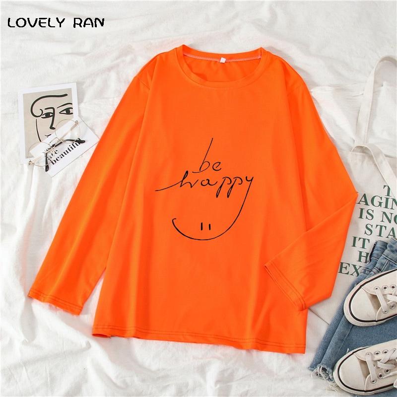 Women's T-Shirt Letter Print Be Happy Women T Shirt White Long Sleeve O-Neck Casual Girl Shirts Streetwear Couple Top Spring Clothes Fashion
Women's T-Shirt Letter Print Be Happy Women T Shirt White Long Sleeve O-Neck Casual Girl Shirts Streetwear Couple Top Spring Clothes Fashion