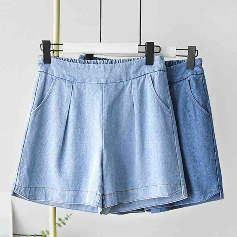 Denim Shorts Women' White Short Jeans Khaki Wide Leg Elastic Waist Vintage High Summer 210603, Vintage blue
Denim Shorts Women' White Short Jeans Khaki Wide Leg Elastic Waist Vintage High Summer 210603, Vintage blue