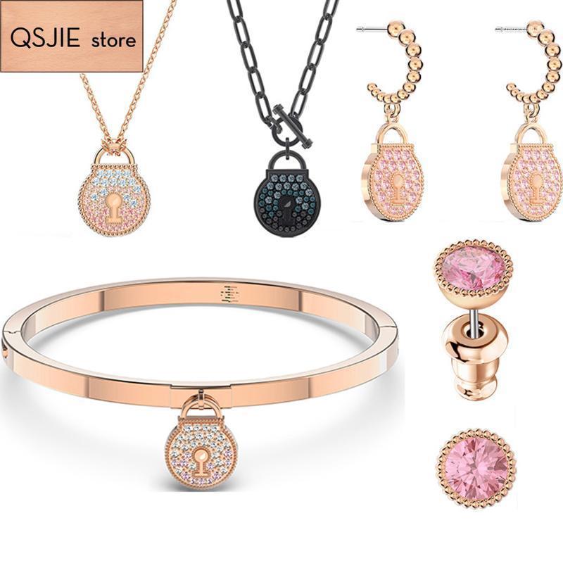 Chains QSJIE High Quality SWA Style. Simple Lock Good Mood Every Day. Series Necklace Glamorous Fashion Jewelry1