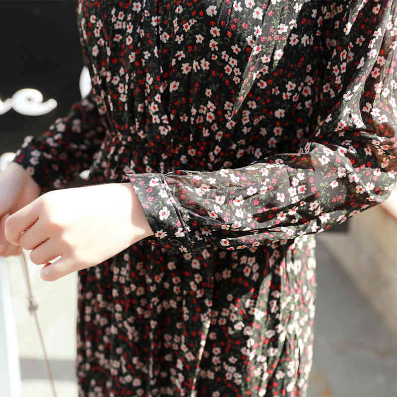 Spring Long Dress for Women Sleeve Printing Maxi Vintage V-neck Beach es Ladies Vestidos De Verano 8661 50 210508