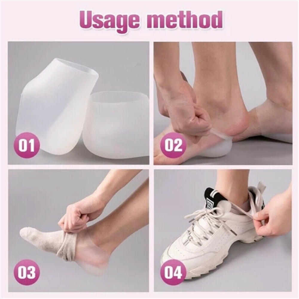 Silicone Invisible Inner Height Insoles Lifting Increase Socks Outdoor Foot Protection Pad Men Women Heel Cushion Hidden Insole