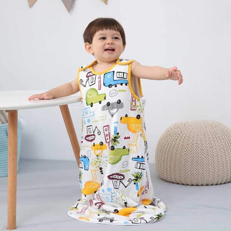 born Zipper Sleepsack Wrap Baby Short Sleeve Cotton Sleeping Bag Blanket Bedding 211025