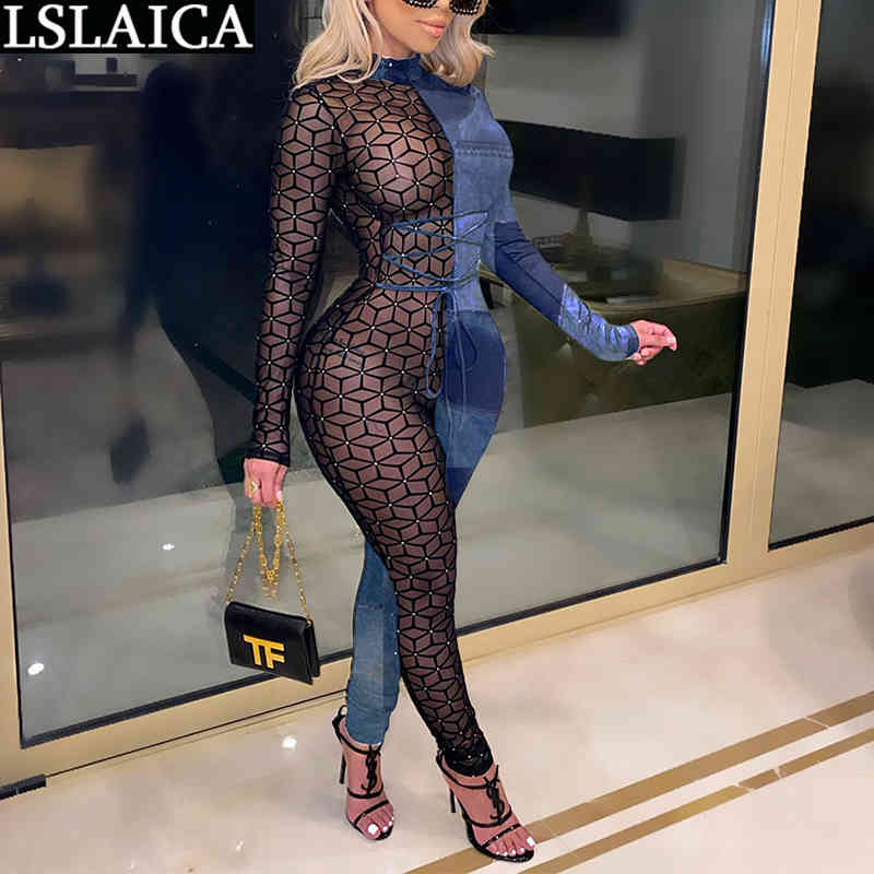 Jumpsuit Women Fashion Skinny Sexy Mesh Print Patchwork Bodysuit Long Sleeve Novelty Strappy Abbigliamento Donna 210520, Beige
Jumpsuit Women Fashion Skinny Sexy Mesh Print Patchwork Bodysuit Long Sleeve Novelty Strappy Abbigliamento Donna 210520, Beige