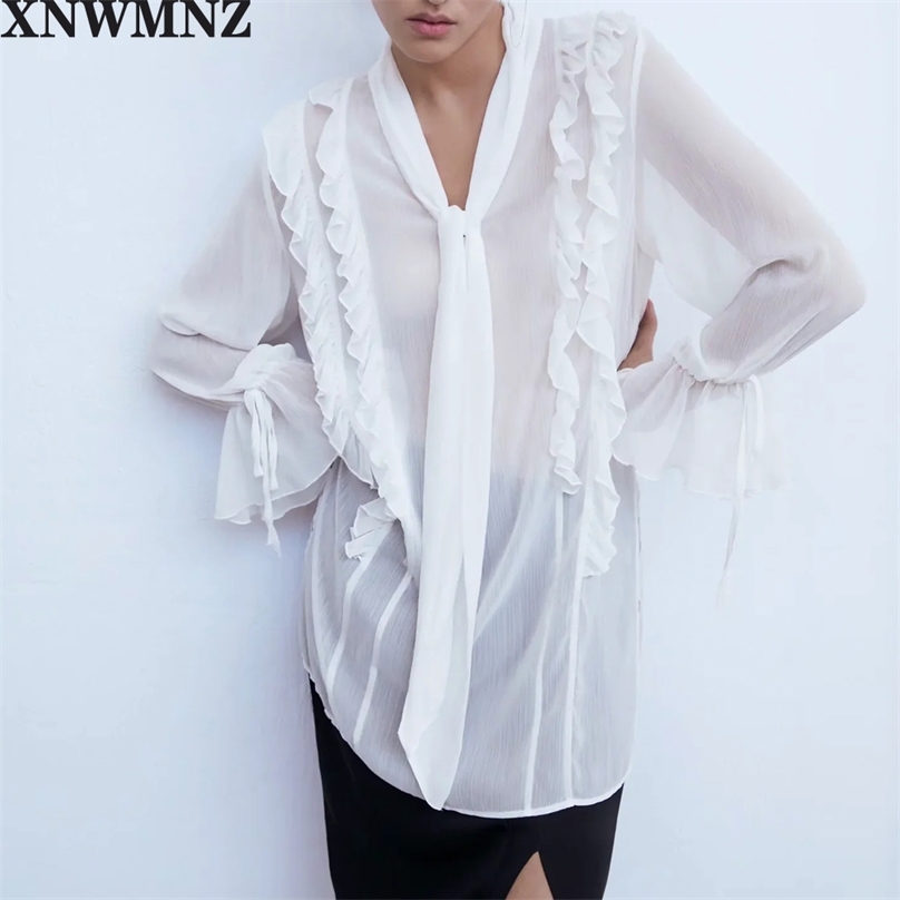 Korean Style Lace-Up Bow Solid Sweet Chic Tops Pullovers Cute Women Office Lady Flare Sleeves Ruffles Blouses 210520, White 
Korean Style Lace-Up Bow Solid Sweet Chic Tops Pullovers Cute Women Office Lady Flare Sleeves Ruffles Blouses 210520, White