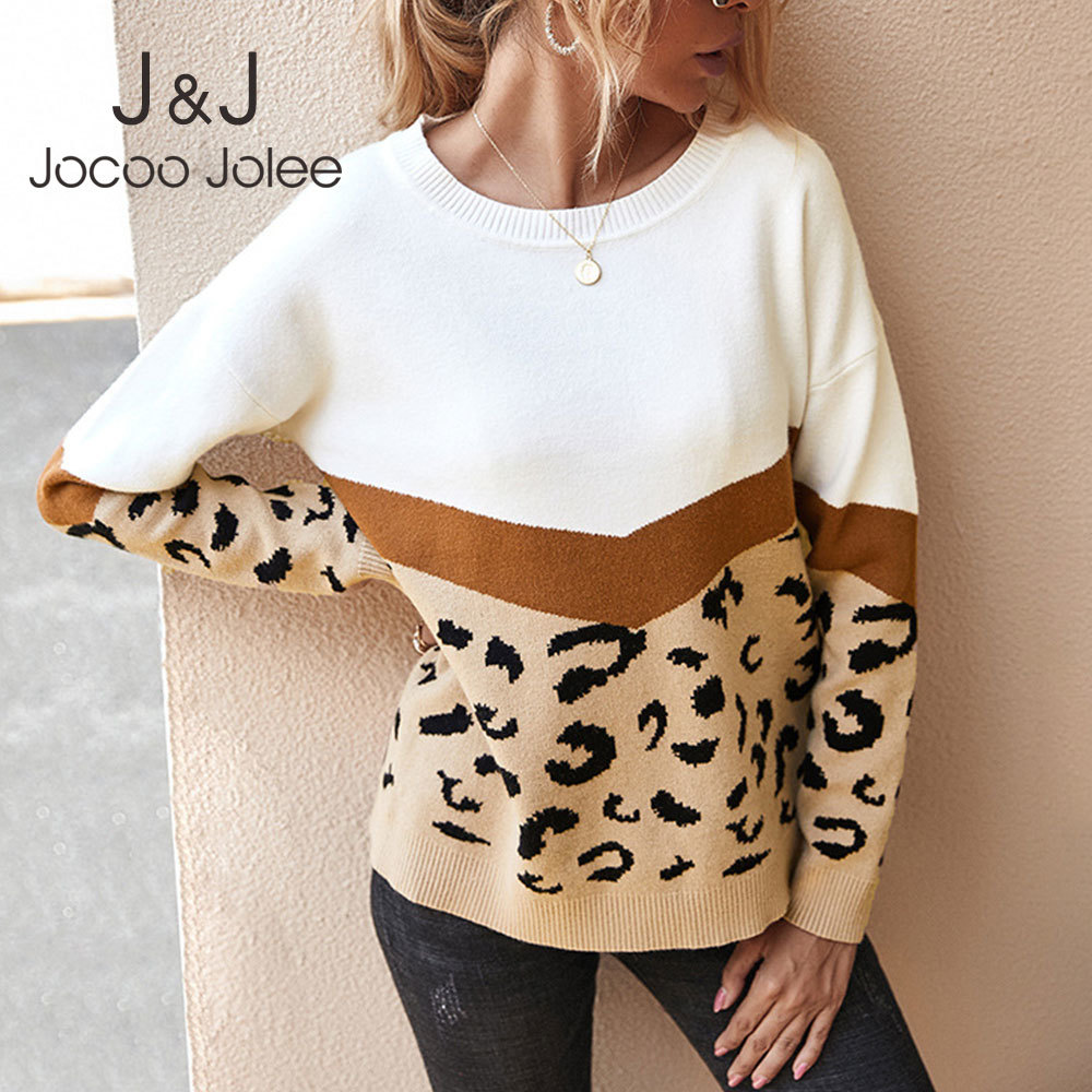 Elegant O Neck Loose Pullovers Vintage Harajuku Sweater Women Autumn Winter Leopard Print Patchwork Knitted Sweater Jumper 210518, Gray
Elegant O Neck Loose Pullovers Vintage Harajuku Sweater Women Autumn Winter Leopard Print Patchwork Knitted Sweater Jumper 210518, Gray
