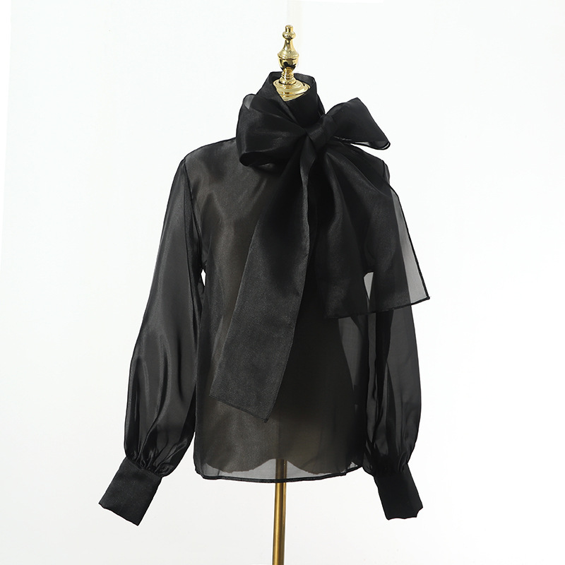 Black White Transparent Organza Blouse Women Blouses Puff Sleeve Top Sexy Bow Tops Mesh Blouse Femme Blusa Transparente Mujer
Black White Transparent Organza Blouse Women Blouses Puff Sleeve Top Sexy Bow Tops Mesh Blouse Femme Blusa Transparente Mujer
