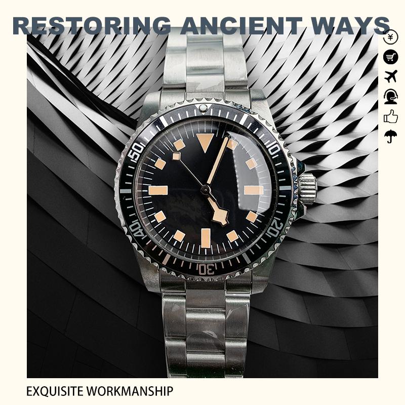 Wristwatches 39.5mm Automatic Man Watch Stainless Steel Case 1960 Vintage Strap NH35 Movement Aluminum Bezel Acrylic Glass Green Luminous Bo
Wristwatches 39.5mm Automatic Man Watch Stainless Steel Case 1960 Vintage Strap NH35 Movement Aluminum Bezel Acrylic Glass Green Luminous Bo