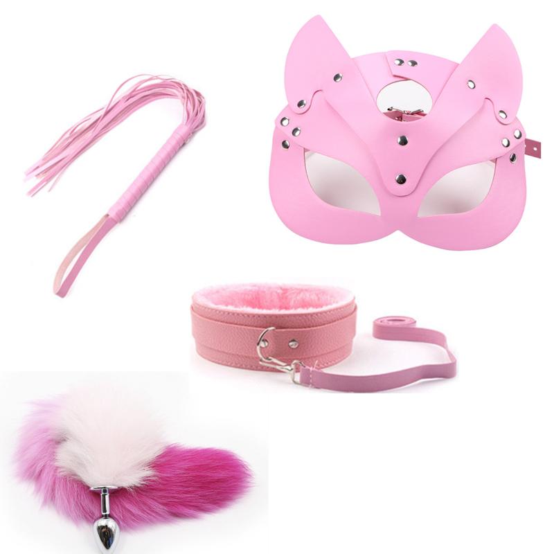 Other Event Party Supplies Erotic Cosplay Whip Eye Mask Metal Anal Pg Tail Sexy Half Face BDSM Couple Sex Toys Stage Performan5658888