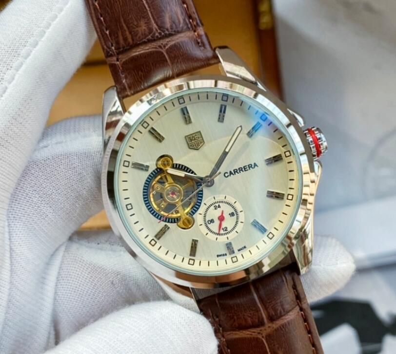 2021 Mens TAG Heuer Carrera Watch Stainless Steel with Glide Lock Solid Clasp Automatic Men Monaco Watches Wristwatches, Slivery;brown
2021 Mens TAG Heuer Carrera Watch Stainless Steel with Glide Lock Solid Clasp Automatic Men Monaco Watches Wristwatches, Slivery;brown