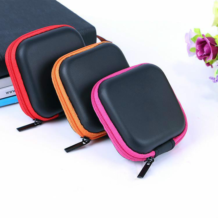 Storage Boxes Headphone Case Pu Leather Earbuds Pouch Mini Zipper Earphone Box Protective Usb Cable Organizer Fidget Spinner Stor 0620